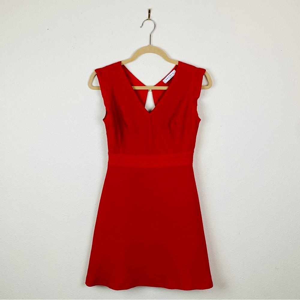 Sandro Paris Red Keyhole Cutout Mini Dress Poly S